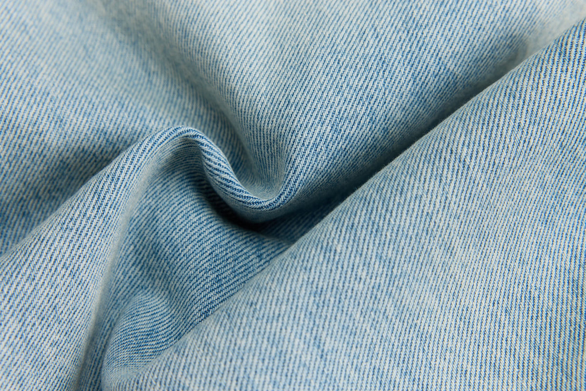 Washed Wide-Leg Jeans — construction detail