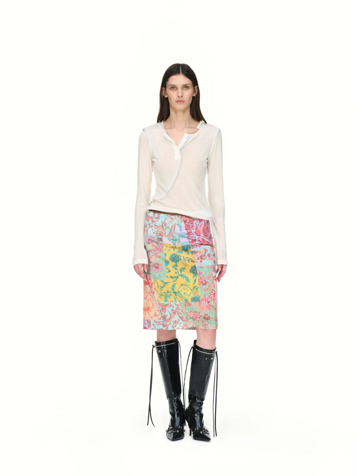Asymmetric V-Neck Long-Sleeve Top - styling look