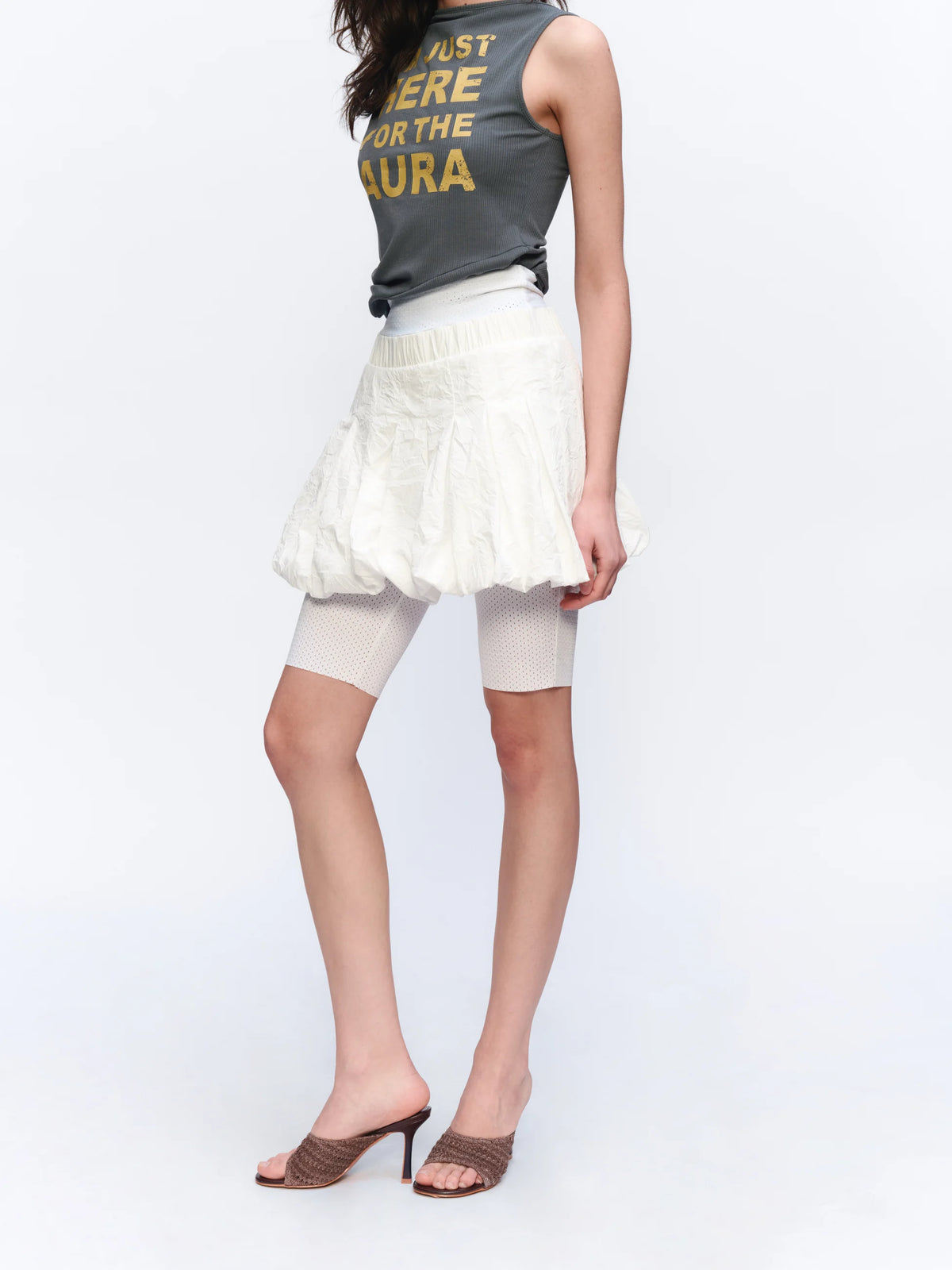 Layered Bubble Mini Skirt - model photograph 2