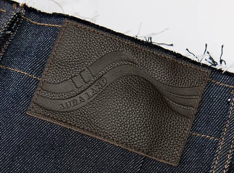 Drawstring-Hem Cropped Jeans - embroidered rear waistband patch