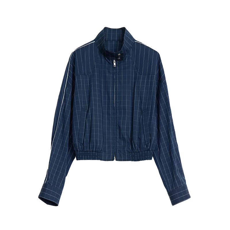 Striped Cropped Zip Jacket — product still life