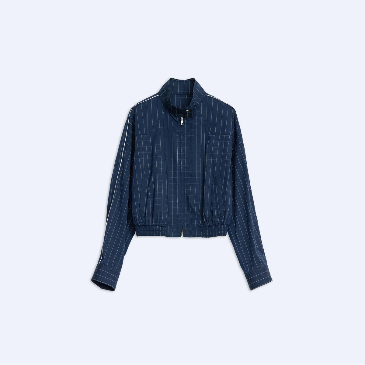 Striped Cropped Zip Jacket — product flat lay