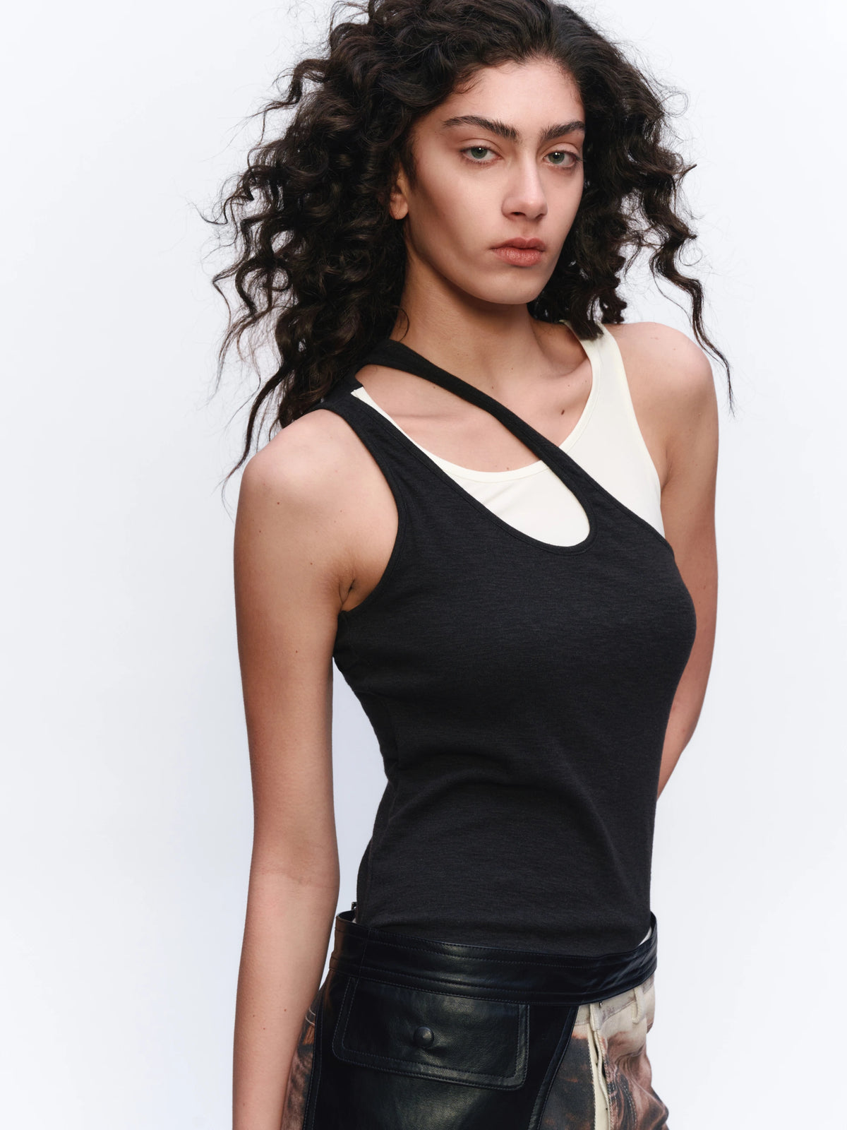 Layered Graphic Racerback Tank — front