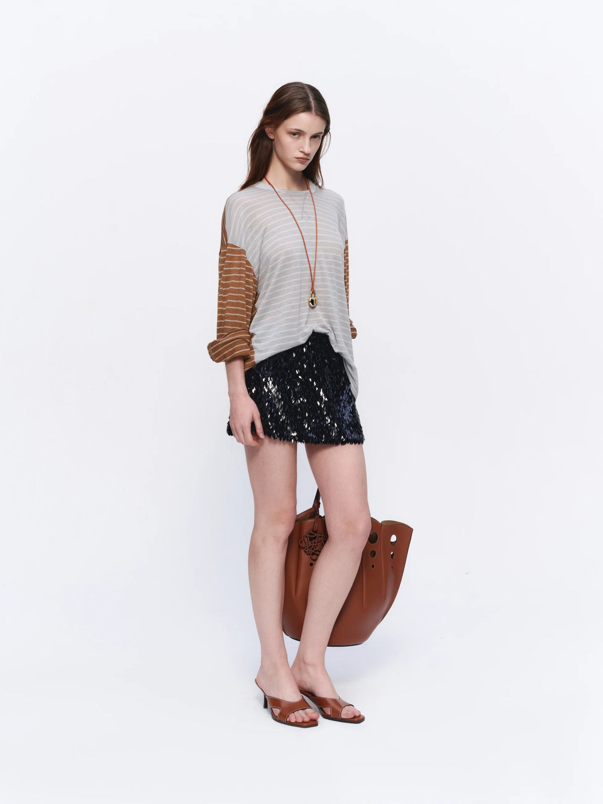 Sequinned Mini Skirt - model photograph 4