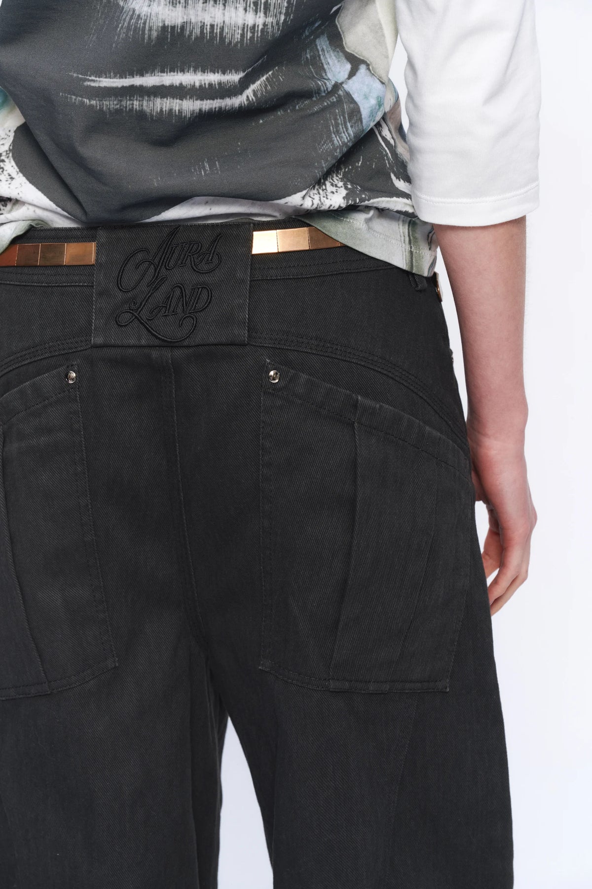 Cuffed Denim Bermuda Shorts — model photograph