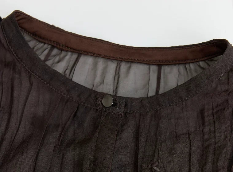 Sheer Jacquard Long-Sleeve Shirt - jacquard construction detail