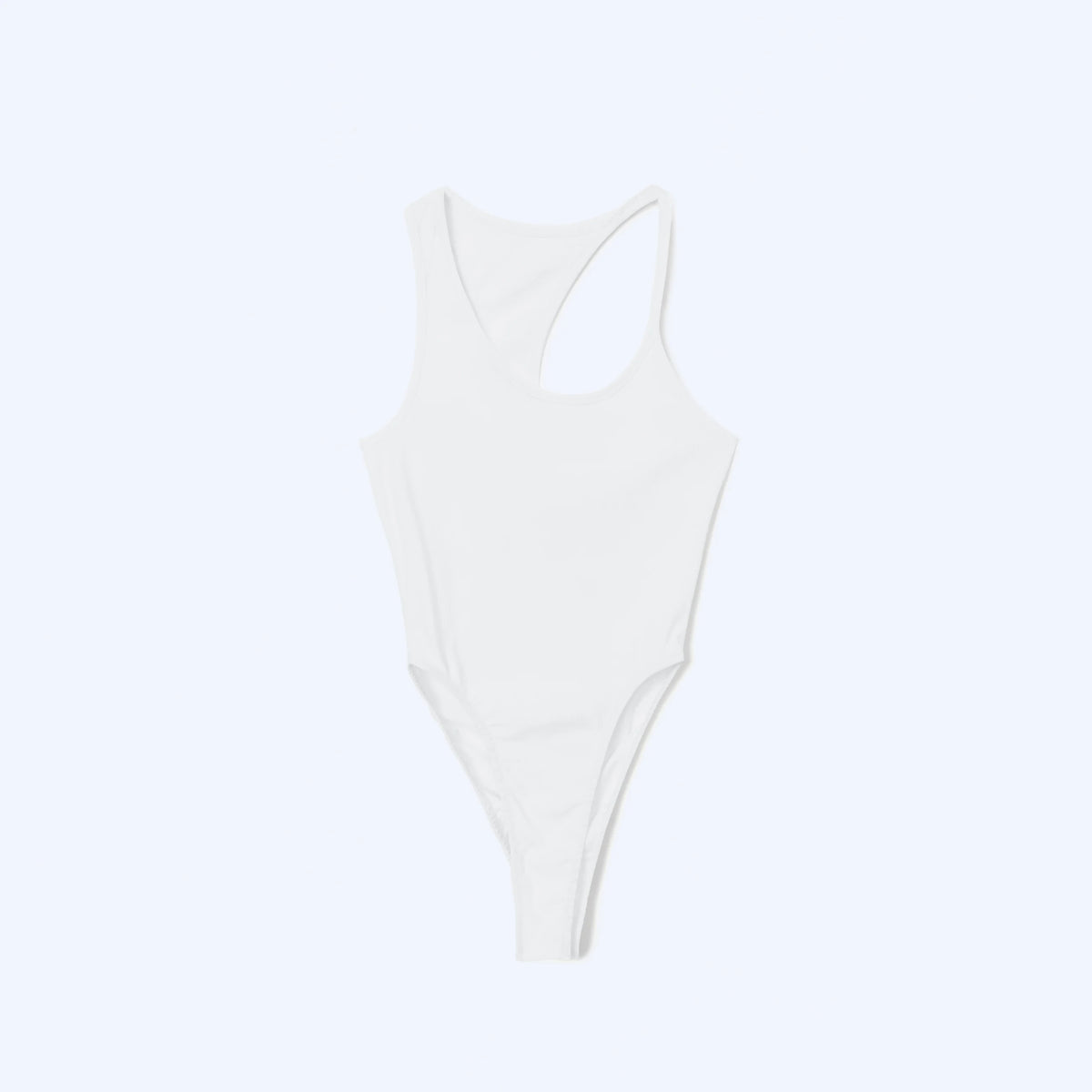 Chain-Trim Halter Bodysuit - white bodysuit still photograph