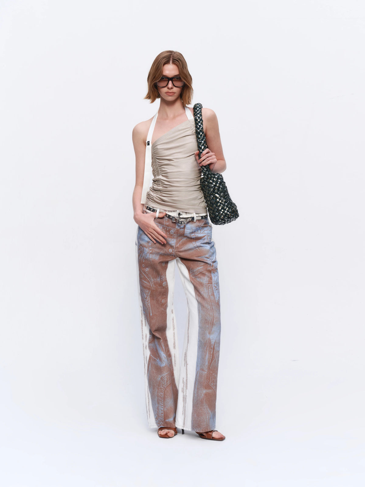 Ruched Halterneck Top — full look