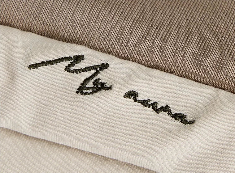 Layered Embroidered T-Shirt - hem embroidery detail