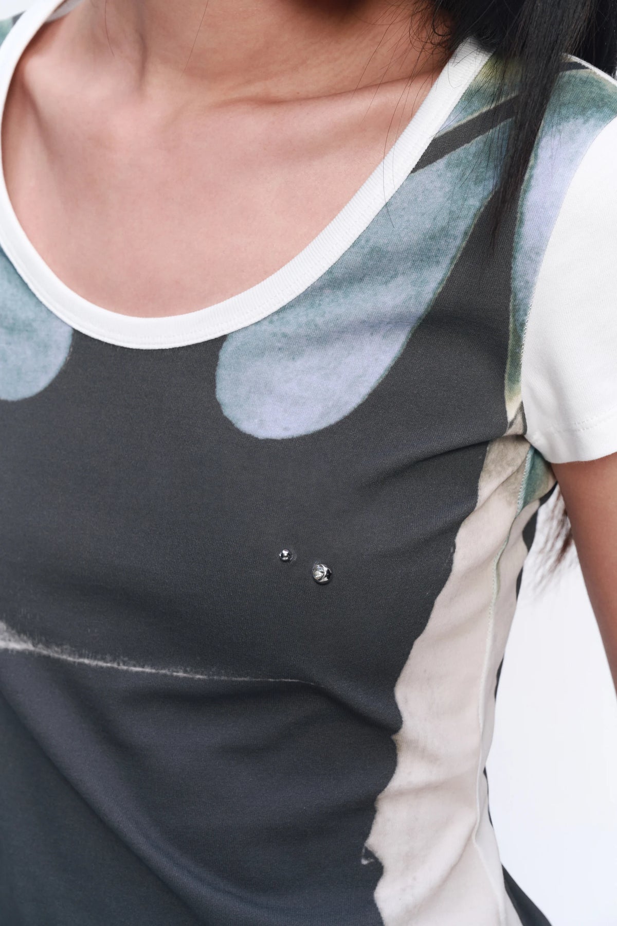 Layered Graphic Fitted T-Shirt — model photograph