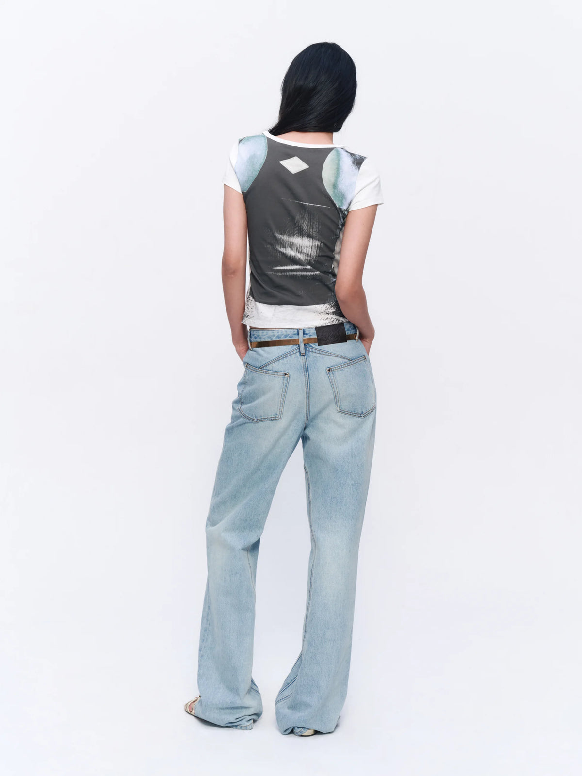 Layered Graphic Fitted T-Shirt — model photograph