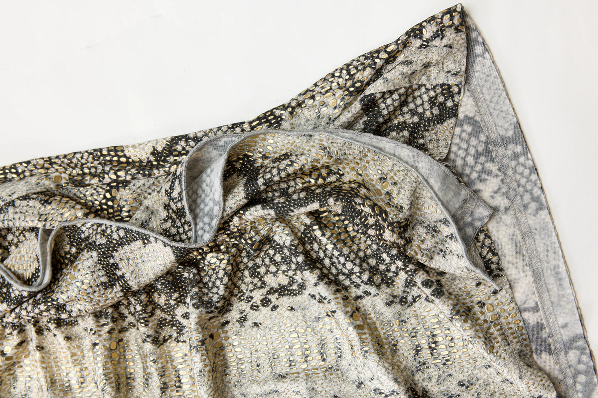 Snake-print ruched sleeveless top