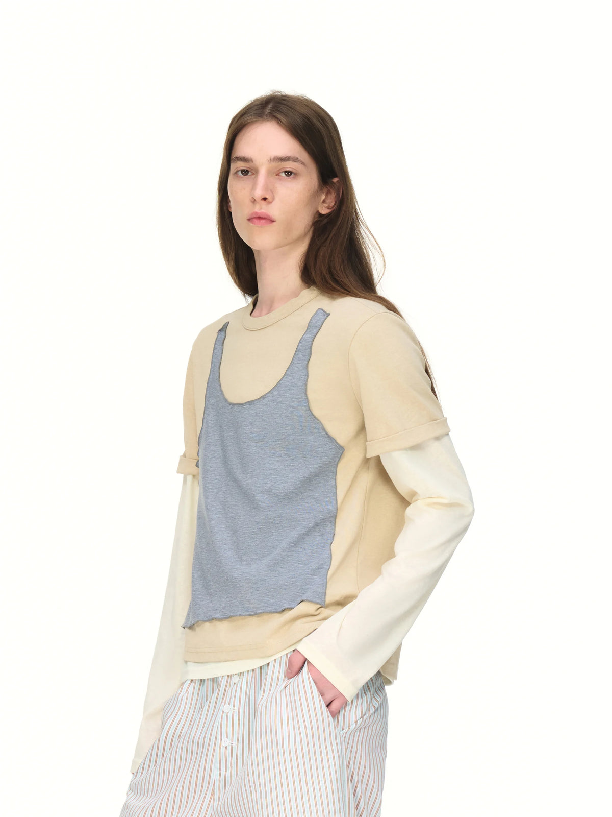 Layered Long-Sleeve T-Shirt - model photograph 4